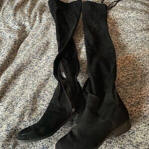 Black Velvet knee-high boots